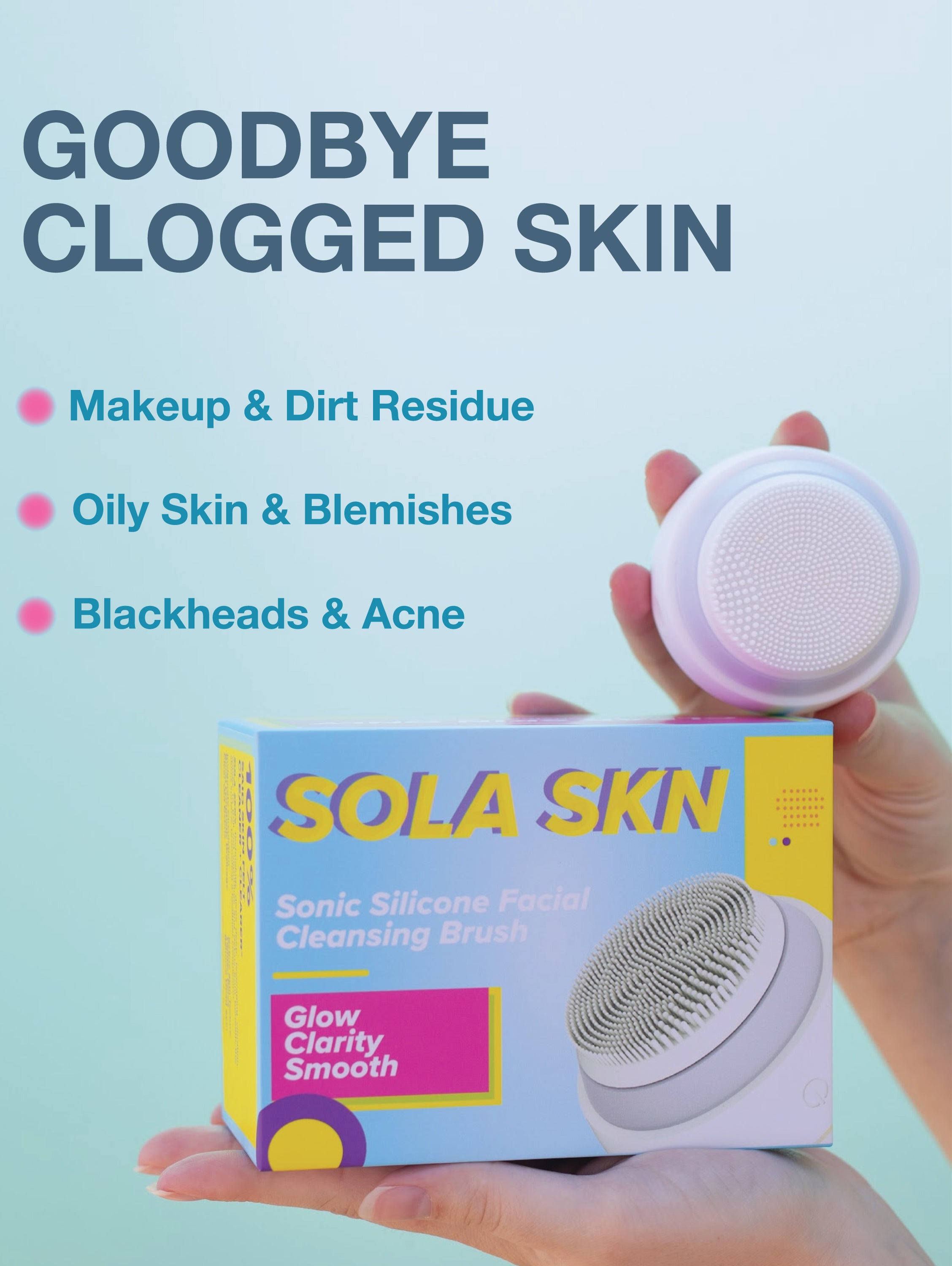 Sola Skn Flow Sonic Silicone Facial Cleansing Brush